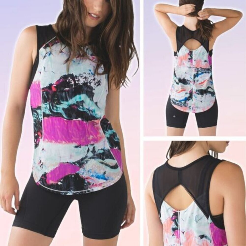 LULULEMON Sculpt Tank Size 2 Pigment Wave Multi / Black
